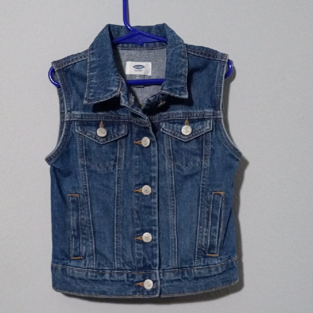 Old Navy Blue Denim Vest Slweveless Size S 6-7